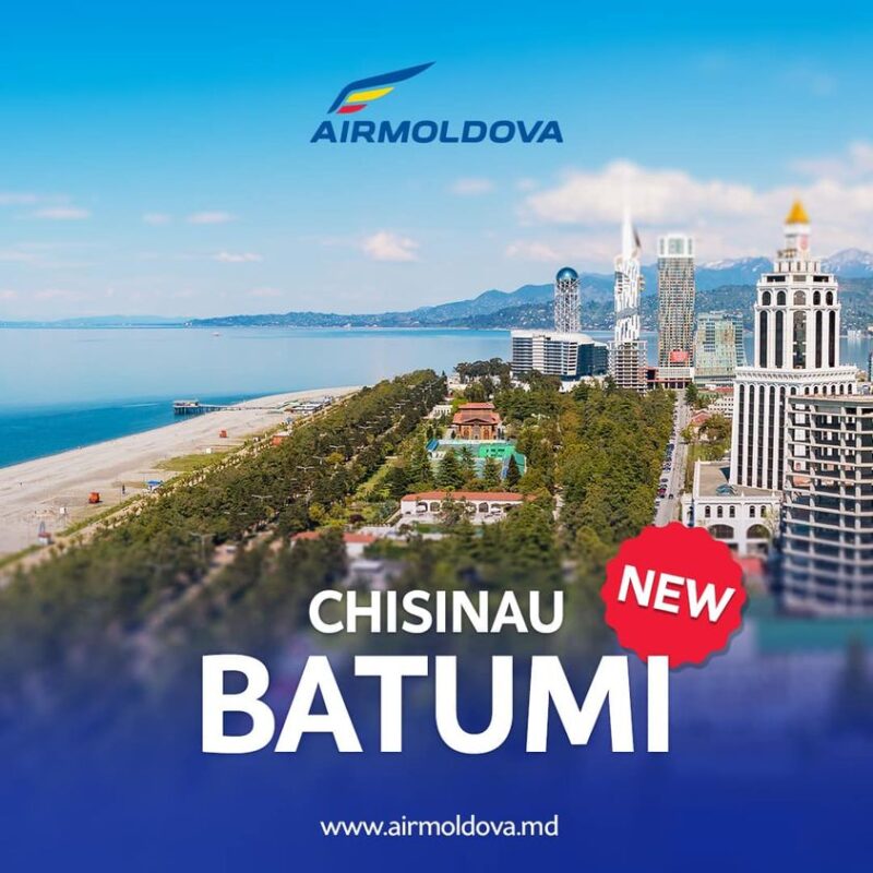 Авиакомпания «Air Moldova» объявляет об открытии с марта 2023 года маршрута Кишинев-Батуми-Кишинев