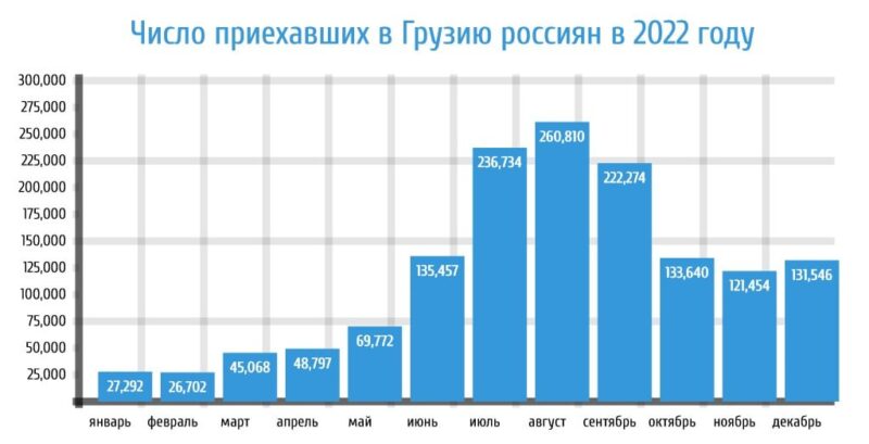 МВД Грузии сообщило, что в 2022 году границу пересекли 1 459 546 граждан России