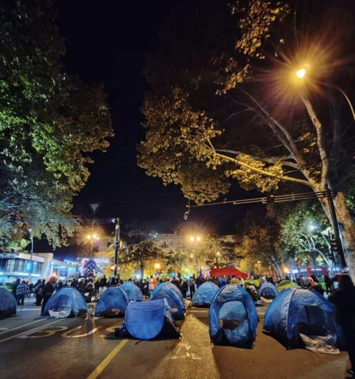 Полиция начала жёсткие задержания протестующих в центре Тбилиси