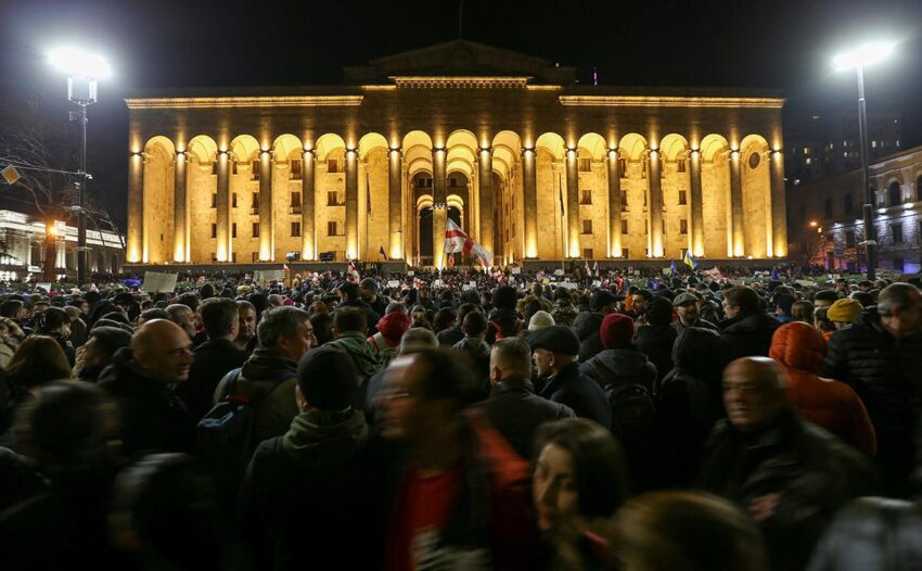 Восемнадцатый день антиправительственных протестов в Грузии