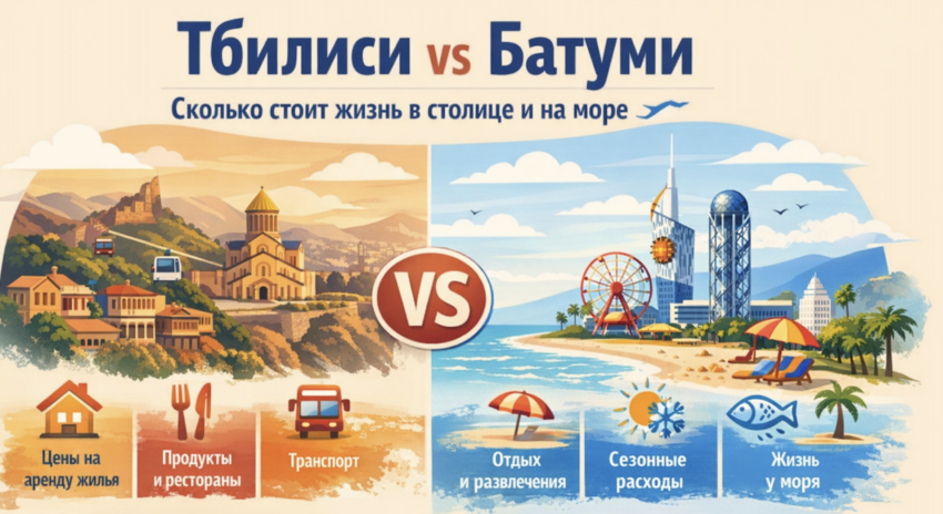  Тбилиси vs Батуми: сколько стоит жизнь в столице и на море