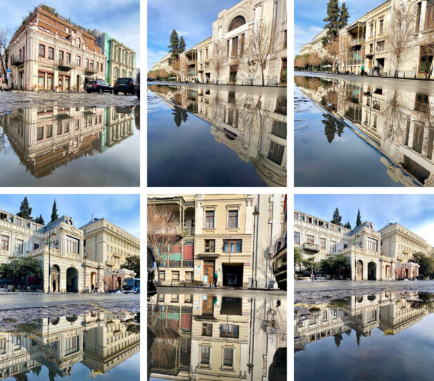 Отражения Тбилиси: на смену снегопадам в столицу пришло солнце, гололедица и лужи