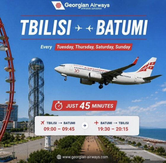 Из Тбилиси в Батуми и обратно на самолёте марки Boeing